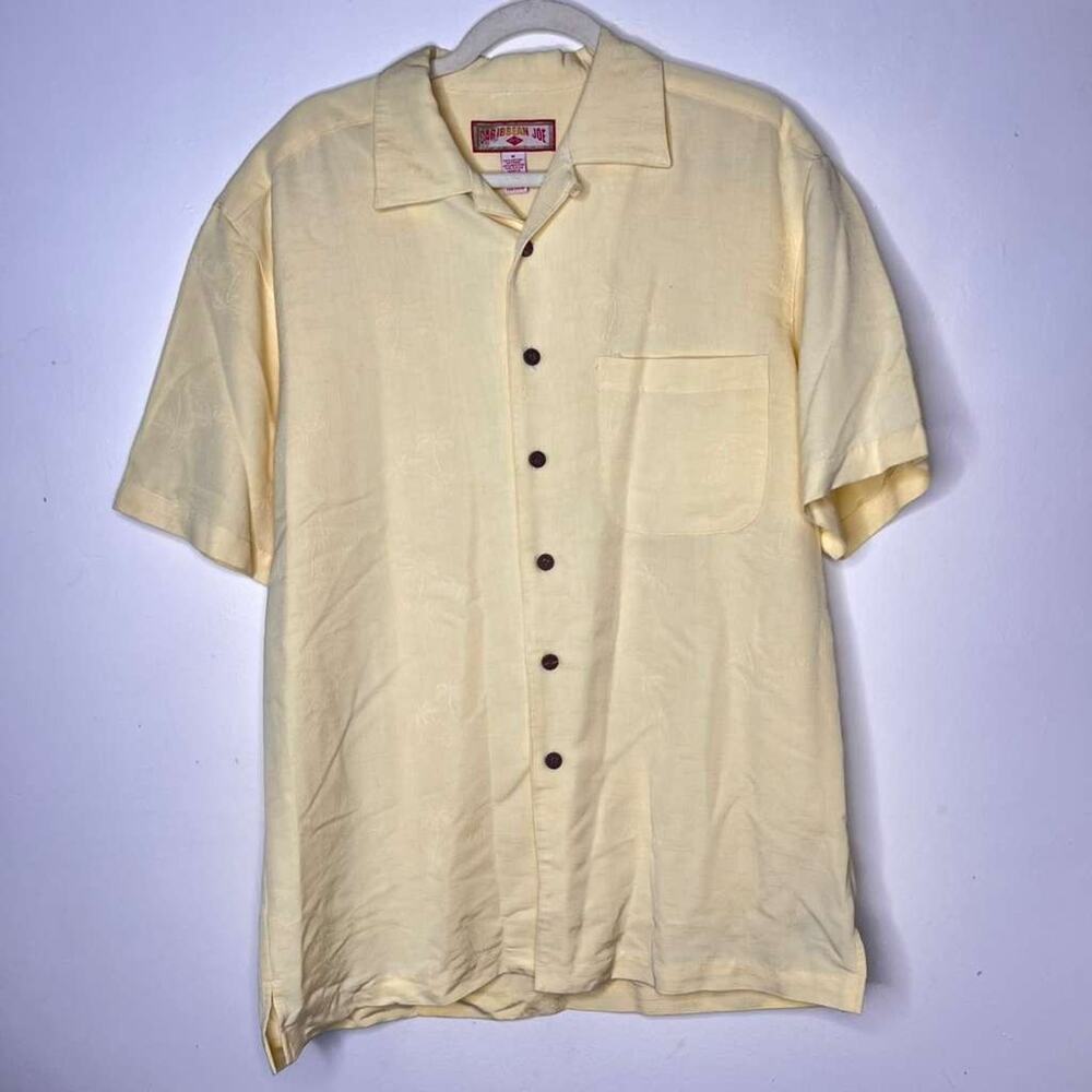 Men’s Vintage Caribbean Joe Textured Hawaiian Shirt – Size M